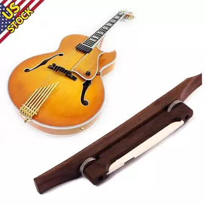 1*Rosewood Bridge W/ Bone Saddle For Archtop Jazz Guitar Mandolin Parts Luthier • $16.99