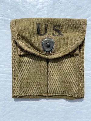 $15 • Buy US Army USMC Marine WW2 M-1 CARBINE KHAKI BUTT STOCK AMMO POUCH EXC '43 Vtg RARE
