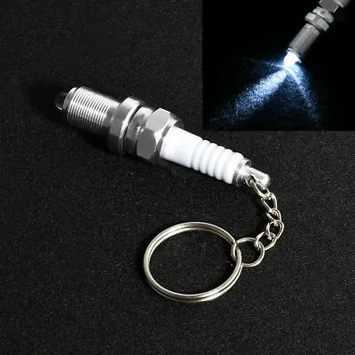 £4.99 • Buy Novelty Keyring LED Light Spark Plug Keychain Key Chain Ring Car Parts Key Fob 