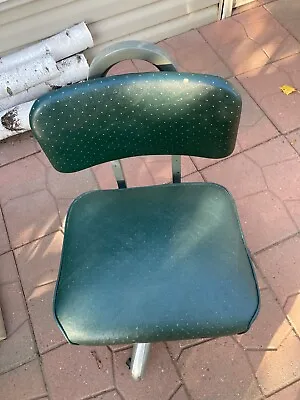 Vintage PROPELLER COSCO Industrial Aluminum  Tanker Office Desk Chair Green  MCM • $135.99