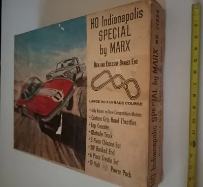 MAD RARE H/o 🛣 Indianapolis Special Slot Car Racing Set By Marx In Original Box • $275