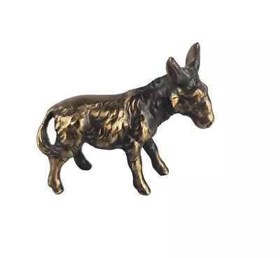 Solid Brass Donkey Mule Figurine Shelf Sitting Paperweight • $31.50