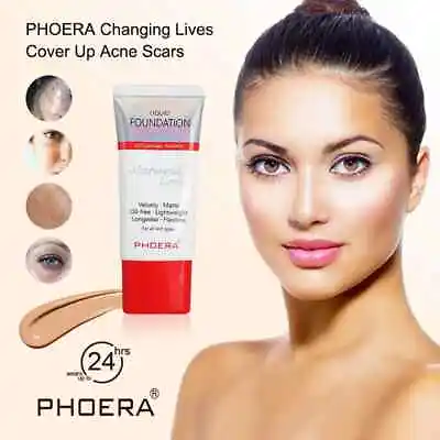 £1.99 • Buy Phoera Naturally Flawless Full Coverage Oil Free Soft Matte Liquid Foundation