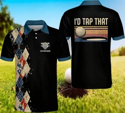 Personalized I'd Tap That Funny Golf Men 3D Printed Polo Shirt Hot 2023 • $27
