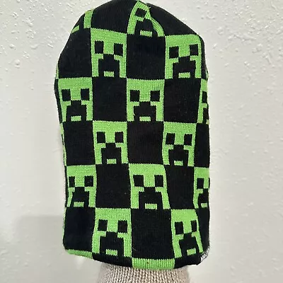 Minecraft Beanie Toboggan One Size Fits Most Skull Crusher Green Black Checker • $9.09