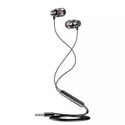 Metal In-Ear Headphones Line Control Earbuds With Microphone Universal Earphones • $8.89