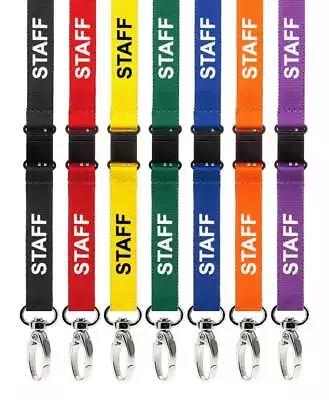 Pre-Printed Breakaway Staff Metal Clip Lanyards Neck Strap ID Badge Card Holder • £3.51