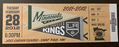 Minnesota Wild 2/28/2012 NHL Ticket Stub Vs Los Angeles Kings • $7.95