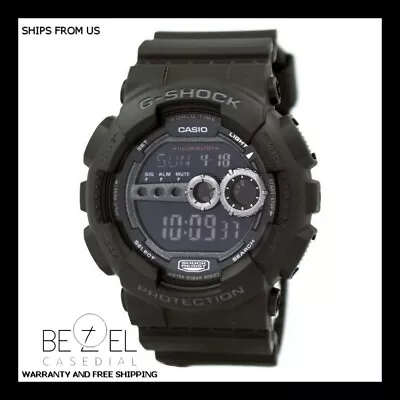 Casio G-Shock Digital Quartz Black Dial World Time GD-100-1BDR 200M Men's Watch • $57.40
