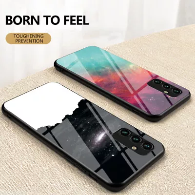 For Samsung A13 A34 A53 A54 A23 A04 Tempered Glass Hybrid Glossy Back Case Cover • $5.36