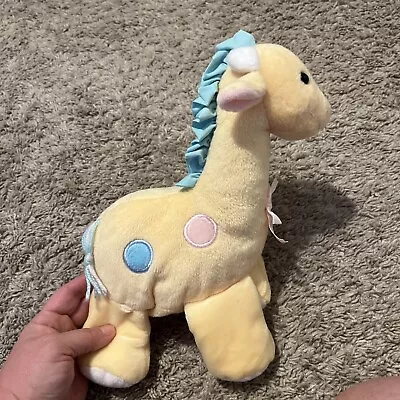 Vintage Eden Baby Yellow Giraffe 10  Plush Stuffed Toy Pastel Polka Dots • $25