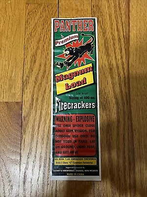 Vintage PANTHER Firecracker Pack Label   L@@K! Firework • $7.99