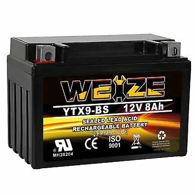 $26.99 • Buy Weize YTX9-BS AGM Battery For Honda TRX 125 250 300 400EX Sportrax Fourtrax