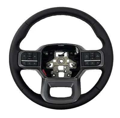 NEW OEM 21-24 Ford F-150 BLACK Leather Steering Wheel W/ Cruise Control Switches • $458.23