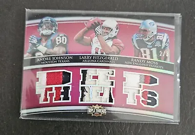 2010 Topps Triple Threads Randy Moss Larry Fitzgerald Johnson Jersey Patch /3  • $350