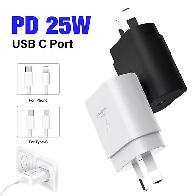 Genuine PD 25W Super FAST Wall Charger For Samsung S8/10/S20/S20/S21/S22/S23+ AU • $15.99