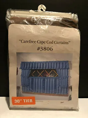  Carefree Cape Cod Curtains #3806 Brown Tiers 1 Pair 60  X 30  Vintage • $12.98