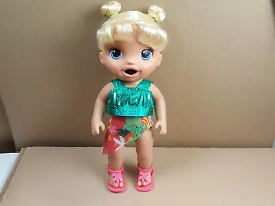 2021 Hasbro Baby Alive Sunshine Summer Snacks Blonde Hair Blue Eyed Doll Used • $8