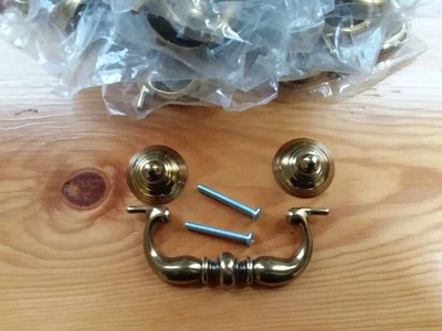 $14.99 • Buy 12 Vtg Belwith Drop Bail Pulls Handles Brass Dresser Crafts Hardware Made USA