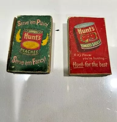 2 Boxes Vintage Hunts Products  Advertisements Match Boxes! • $9.99