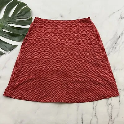 Mountain Hardwear Womens A-line Skirt Size M Red Orange Geometric Print Pull On • $25.99