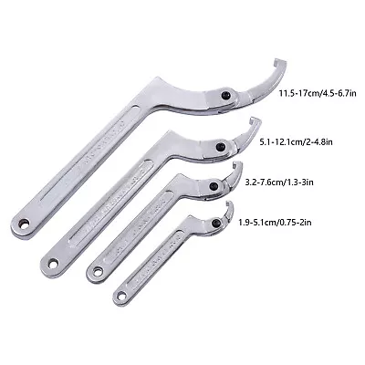 Adjustable Hook And C Pin Wrench Tools Set 4pcs With C Spanner Tool Kit 19-170mm • $40.85