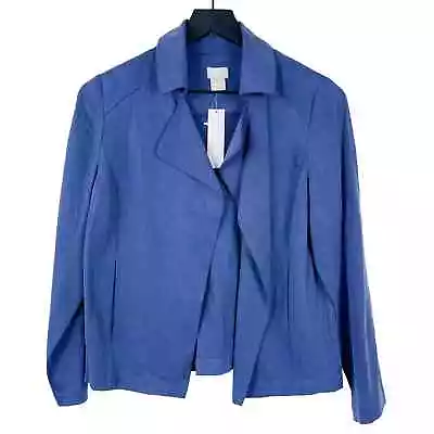 NWT Chico’s (00P) Petite Soft Twill Drape Jacket Lyocell Blue • $22.50