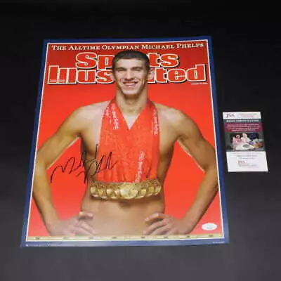 Michael Phelps Signed 2008 Sports Illustrated Cover Poster Auto JSA COA ZJ9715 • $99.99