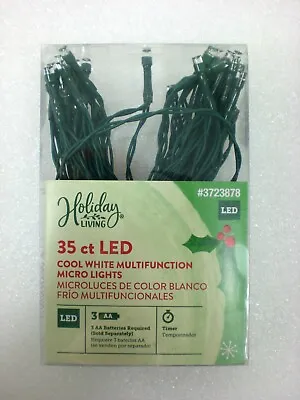 $15.99 • Buy Holiday Living 35-Count 14.58-ft Multi-function White LED Lights Battery & Timer