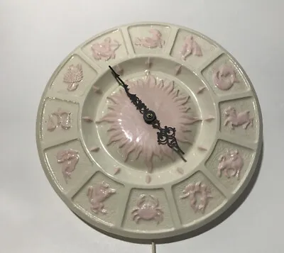 Vintage 1970's Horoscope Wall Clock ~Astrology Zodiac Sun~3D Ceramic 11” • $59.99