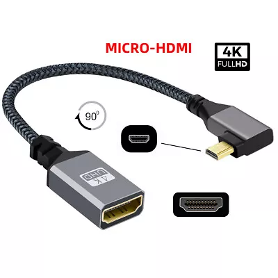 4K Type-D Micro HDMI 1.4 Male To HDMI Female Extension Cable For DV MP4 Laptop • $7.38