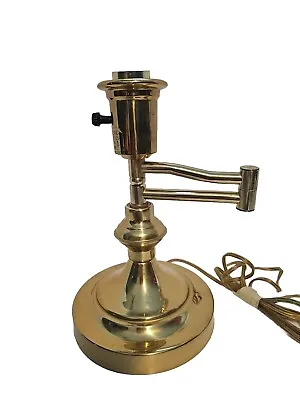 Vintage Underwriter Laboratories Portable Brass Swing Arm Adjustable Desk Lamp • $25.99