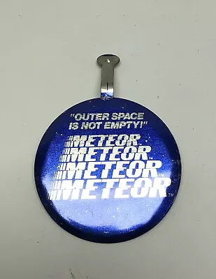 Meteor Video Game Metal Tab Outer Space Is Not Empty Blue Silver Lithographed • $8.88