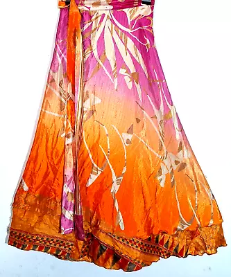 Incredible-art Women's Indian Sari Wrap Skirt Handmade Reversible Vintage Hippie • $25.96