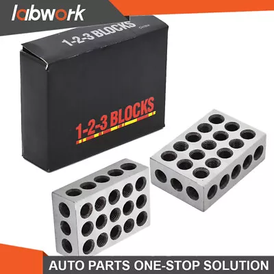 1x2x3 In Blocks Matched Pair Hardened Steel 23 Holes Precision Machinist Milling • $18.64