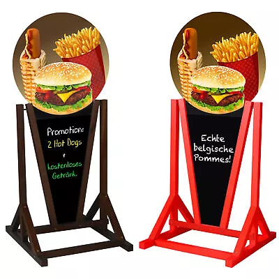 Sidewalk Sign FAST FOOD A-frame Water Resistant Wooden Pavement Stand • $395