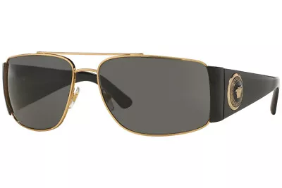 Authentic Versace Sunglasse VE 2163-100287 Black/Gold W/Grey Lens 63mm  NEW  • $114.91