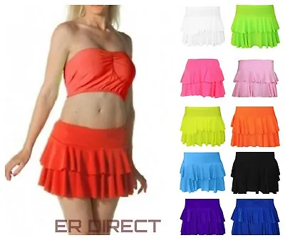 £7.49 • Buy Ladies Girls Women's Neon RARA Mini Short Skirt Dance Club Women Sizes S - L/XL