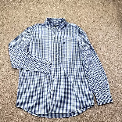 NEW Chaps Stretch Easy Care Size Large Mens Shirt Blue Green Check Long Sleeve • $29.99