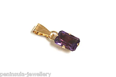 £16.99 • Buy 9ct Gold Small Amethyst Necklace Pendant No Chain Made In UK Gift Boxed