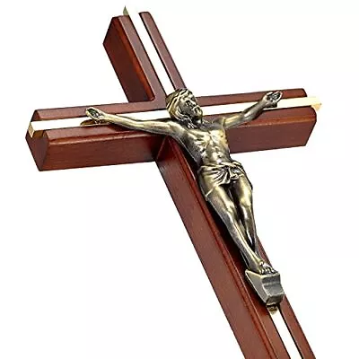 Crucifix Wall Cross Catholic Wooden Crosses For Wall Decor 10 Inch • $39.04