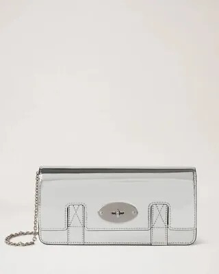 Mulberry 'East West Bayswater' Clutch In Silver Mirror Plain -  $885 - BNWT • $635