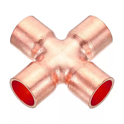 1/2 Inch ID Copper Cross Pipe Fitting 4 Way Copper End Feed Equal Connector • $14.65