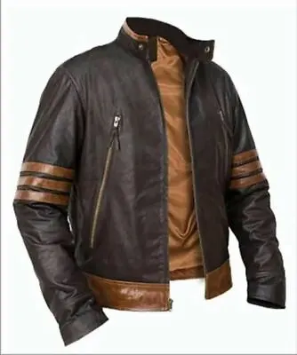 $80.99 • Buy X-Men Wolverine Logans Genuine Leather Vintage Halloween Biker Jacket