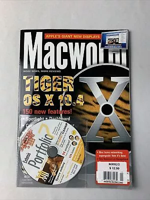 MacWorld Magazine 2004 Tiger OS X 10.4 Apple Computer Catalog VTG NEWS • $7.04