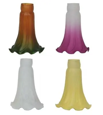 Replacement Lily Tiffany Style Lampshades Stained Glass Light Shades 4 Colours • £14.28