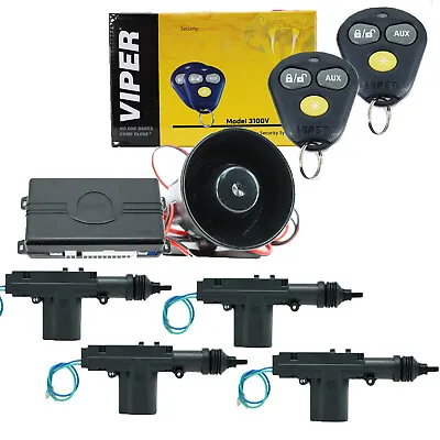 Viper 3100V Keyless Entry Car Alarm System + 4 Universal Door Lock Actuators New • $89.99