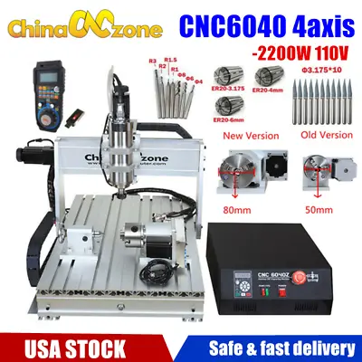 6040 4axis CNC Router Engraver Frame Mach3 USB Wood Milling Engraving Machine US • $1299