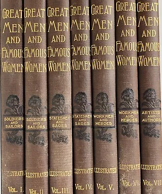 Antique Books 1894  Great Men & Famous Women  Vol 1-7 Charles Horne Selmar Hess • $51