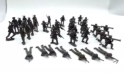 Large Lot Mpc German Toy Soldiers WW2 Gray Plastic 1960s • $19.99